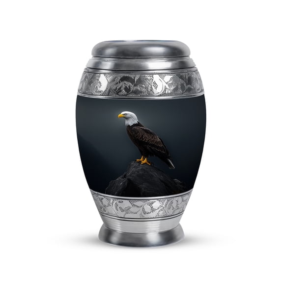 JAGASY Eagle Urn for Men - Black Small Urn for Ashes Adult Male - Black Rock Urns for Human Ashes Keepsake - Handmade Cremation Urns for Mom & Dad - (3 Inch)