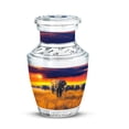 thumbnail image 1 of JAGASY Elephant Handmade Small Urn for Husband - Blue Tiny Urn for Ashes for Women - Sunset Clouds Decorative Cremation Urns for Wife - Yellow Memorial Urns for Human Ashes Keepsake - (3 Inch), 1 of 7