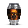 thumbnail image 1 of JAGASY Elephant Small Urn for Boy - Brown Urn for Human Ashes Keepsake - River Sunset Tree Decorative Mini Urns for Girl - Memorial Cremation Urns for Friend - (3 Inch), 1 of 7