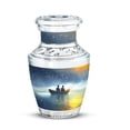 thumbnail image 1 of JAGASY Fishing Miniature Urn for Sister - Blue Small Urn for Ashes Adult Male - Water Boat Birds Decorative Urns for Human Ashes Keepsake - Tiny Cremation Urns for Brother - (3 Inch), 1 of 7