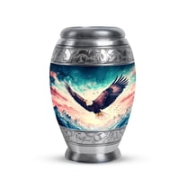 JAGASY Flying Eagle Small Urn for Mother - Mountain Birds Urns for Human Ashes Keepsake - Sky Blue Clouds Urn for Ashes Adult Male - Blue Cremation Urns for Parents - (3 Inch)