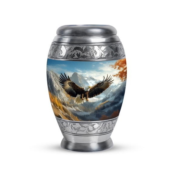 JAGASY Flying Eagle Urn for Ashes for Women - Mountain Tree Small Urn for Ashes Adult Male - Keepsake Mini Cremation Urns for Sister - Tiny Funeral Urns for Girl - (3 Inch)