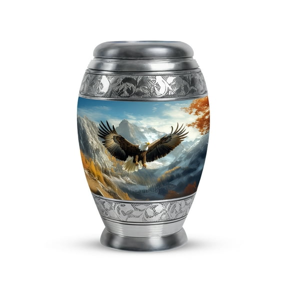 JAGASY Flying Eagle Urn for Ashes for Women - Mountain Tree Small Urn for Ashes Adult Male - Keepsake Mini Cremation Urns for Sister - Tiny Funeral Urns for Girl - (3 Inch)