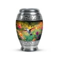 thumbnail image 1 of JAGASY Hummingbird Small Urn for Ashes for Women - Mini Flowers Urn for Ashes Adult Male - Green Leaf Decorative Urns - Keepsake Funeral Urns for Mom & Dad - (3 Inch), 1 of 7