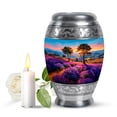 thumbnail image 1 of JAGASY Lavender Grass Human Urn for Ashes - Decorative Landscape Urns for Men & Women - Small Sunrise Urn for Grandmother - Keepsake Memorial Blue Urns for Funeral - 3 Inch, 1 of 7
