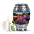 thumbnail image 1 of JAGASY Lavender Grass Urn for Ashes for Women - Small Keepsake Mountain Urns for Human Ash - Sunrise Urn for Adult Remains - Mini Ash Holder for Funeral - 3 Inch, 1 of 7