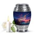 thumbnail image 1 of JAGASY Music Notes Urns for Human Ashes Mom & Dad - Small Decorative Sunset Funeral Urn for Loved One - Keepsake Musical Notes Urns for Companion Couple - Little Blue 3 Inch Bird Urn, 1 of 7