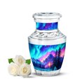 thumbnail image 1 of JAGASY Northern Lights Handmade Urn for Ashes Adult Male, Blue Urns for Human Ashes Keepsake, Starry Sky Decorative Urns for Sister, Mountain Small Cremation Urn for Brother, (3 Inch), 1 of 7
