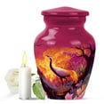 thumbnail image 1 of JAGASY Phoenix Urn for Ashes Adult Male, Purple Small Urns for Human Ashes Keepsake, Golden Flames Sparks Decorative Urns for Parents, Flying Phoenix Funeral Cremation Urn for Mom & Dad, (3 Inch), 1 of 7