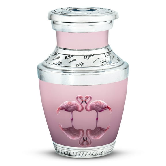 JAGASY Pink Cremation Urns for Girl - Flamingo Couple Decorative Urn for Human Ashes - Pink Small Urn for Ashes Adult Male - Keepsake Funeral Urns for Boy - (3 Inch)