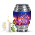 thumbnail image 1 of JAGASY Pink Flamingo Cremation Urn for Ashes Adult Male, Blue Keepsake Urns for Human Ashes, Lotus Flowers & Water Lily Decorative Urns for Parents, Small Handmade Urn for Mother & Father, (3 Inch), 1 of 7