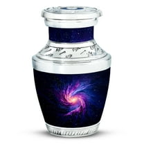 JAGASY Purple Galaxy Urn for Ashes for Women - Miniature Urn for Ashes Adult Male & Female - Funeral Black Urns for Parents - Handmade Keepsake Cremation Urns for Mom & Dad - ( 3 Inch )