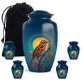 thumbnail image 1 of JAGASY Sparrow Memorial Urn for Funeral Memorial - Moon Keepsake Urn for Male Remains - Large Decorative Blue Urns for Human Ashes Adult Female - (1 Large 10", 4 Mini 3"), 1 of 7