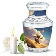 thumbnail image 1 of JAGASY Teddy Bear Small Urn for Human Ashes Keepsake - Blue Urn for Ashes Adult Male & Female - White Clouds Kite & Grass Decorative Urns for Mom - Unique Cremation Urns for Dad - (3 Inch), 1 of 7