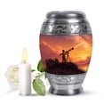 thumbnail image 1 of JAGASY Telescope Burial Small Urns for Ashes Keepsake, Dark Purple Urn for Ashes Adult Male, Orange Clouds Decorative Urns for Husband, Sunset Miniature Cremation Urn for Wife, (3 Inch), 1 of 7
