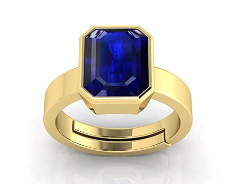 Anello placcato in oro con zaffiro giallo naturale Panchtatu, gioielli
