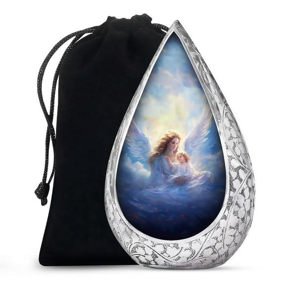 JAGSHASHI Angel - Funeral Cremation Urns For Ashes - Decorative Urns For Ashes - Adult Large Urn For Male & Female - Funeral Urn Ashes - Burial Urns For Human Ashes - 10 Inch - Large
