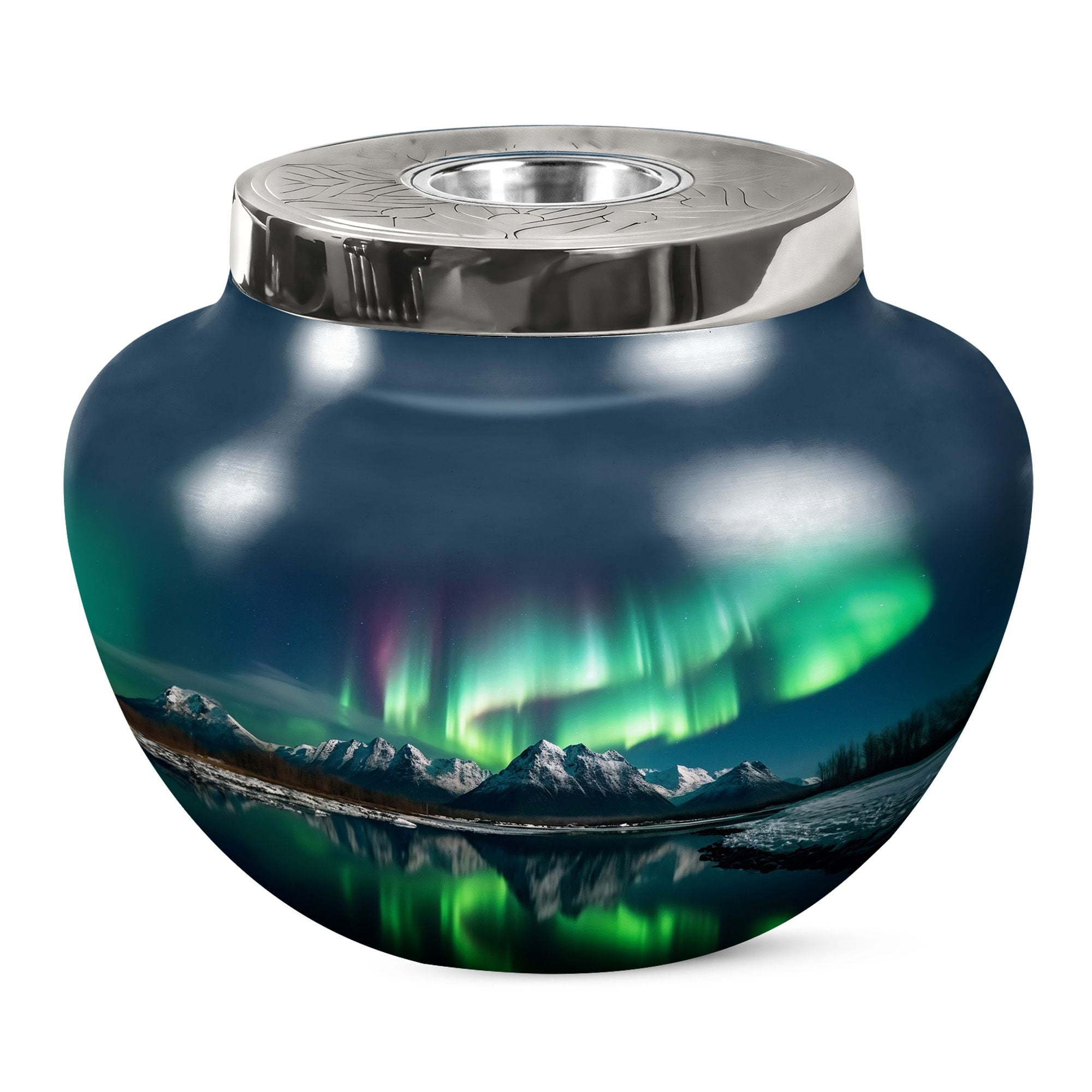 JAGSHASHI Aurora Borealis Ash Urns For Men & Female - Human Cremation Urn - Ash Urns - Ashes Urns Human Remains - Memorial Urns - Urns For Human Ashes Large - Urns For Human Ashes Adult - 7 Inch