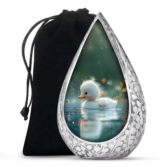 JAGSHASHI Dewy Dawn Duckling - Memorial Urns For Male & Female - Urns For Ashes - Funeral Urns - Adult Large Urn - Memorial Urn For Ashes - Cremation Urn - 10 Inch - Large