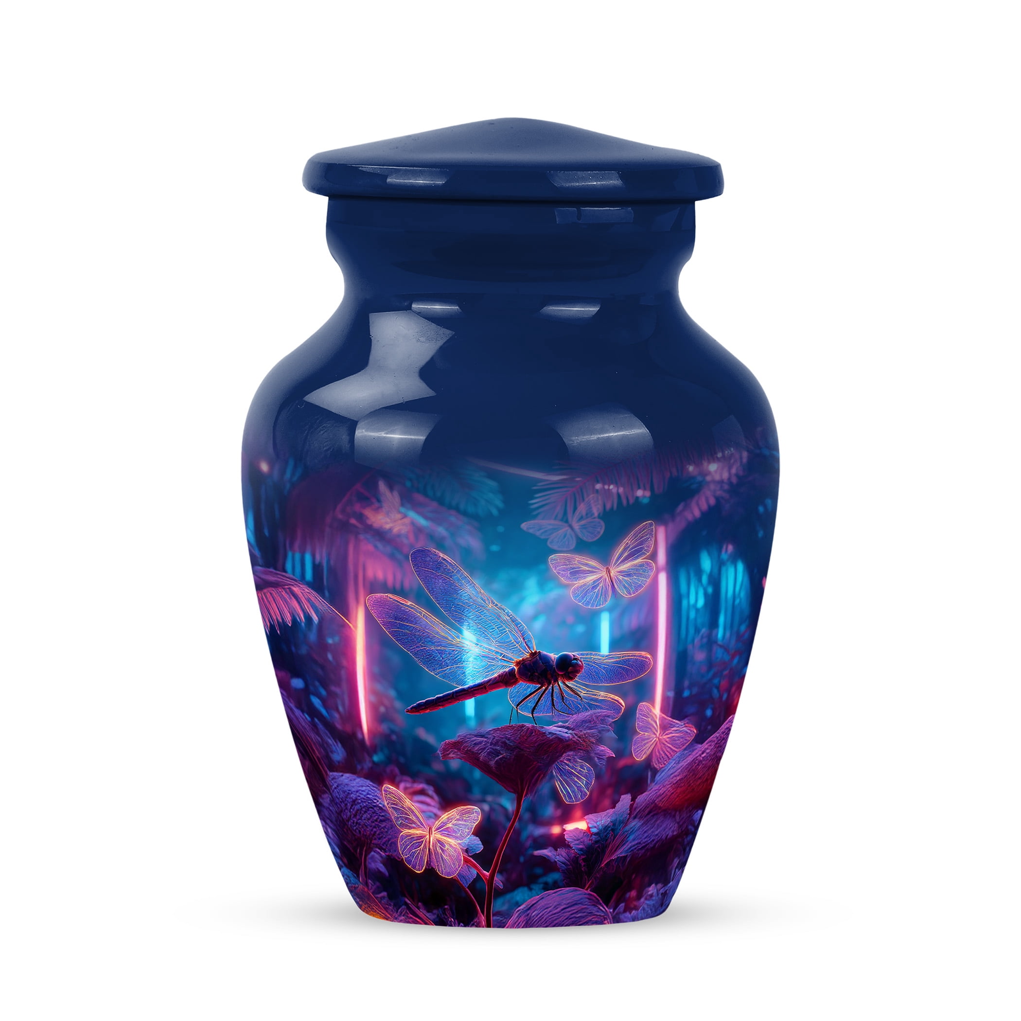JAGSHASHI Dragonfly Mini Keepsake Urn For Ashes For Women – Small Cremation Urn For Ashes Adult Male or Pets – Funeral Token Urns with Velvet Box – Memorial Tribute for Families (Blue 3 Inch)