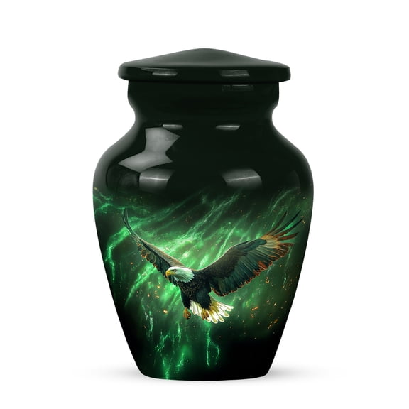JAGSHASHI Eagle Urns Human Ashes - Eagle Funeral Cremation Urns for Human Ashes Male, Green Keepsake Urn for Adult Men, Small Memorial Urn for Women, Decorative Keepsake Female Mom, 3 Inch