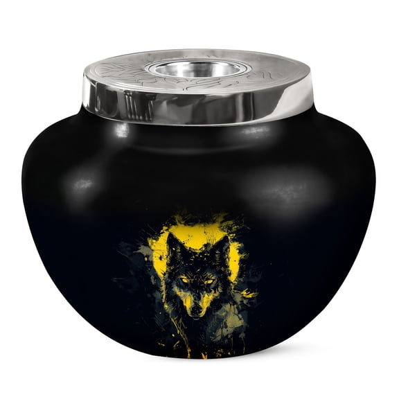 JAGSHASHI Electric Noir Lupine Cremation Urn Human - Cremation Urns For Adult Ashes Women - Urns For Cremation Ashes - Human Cremation Urn - Memorial Urn For Ashes - Human Remains Urn - 7 Inch