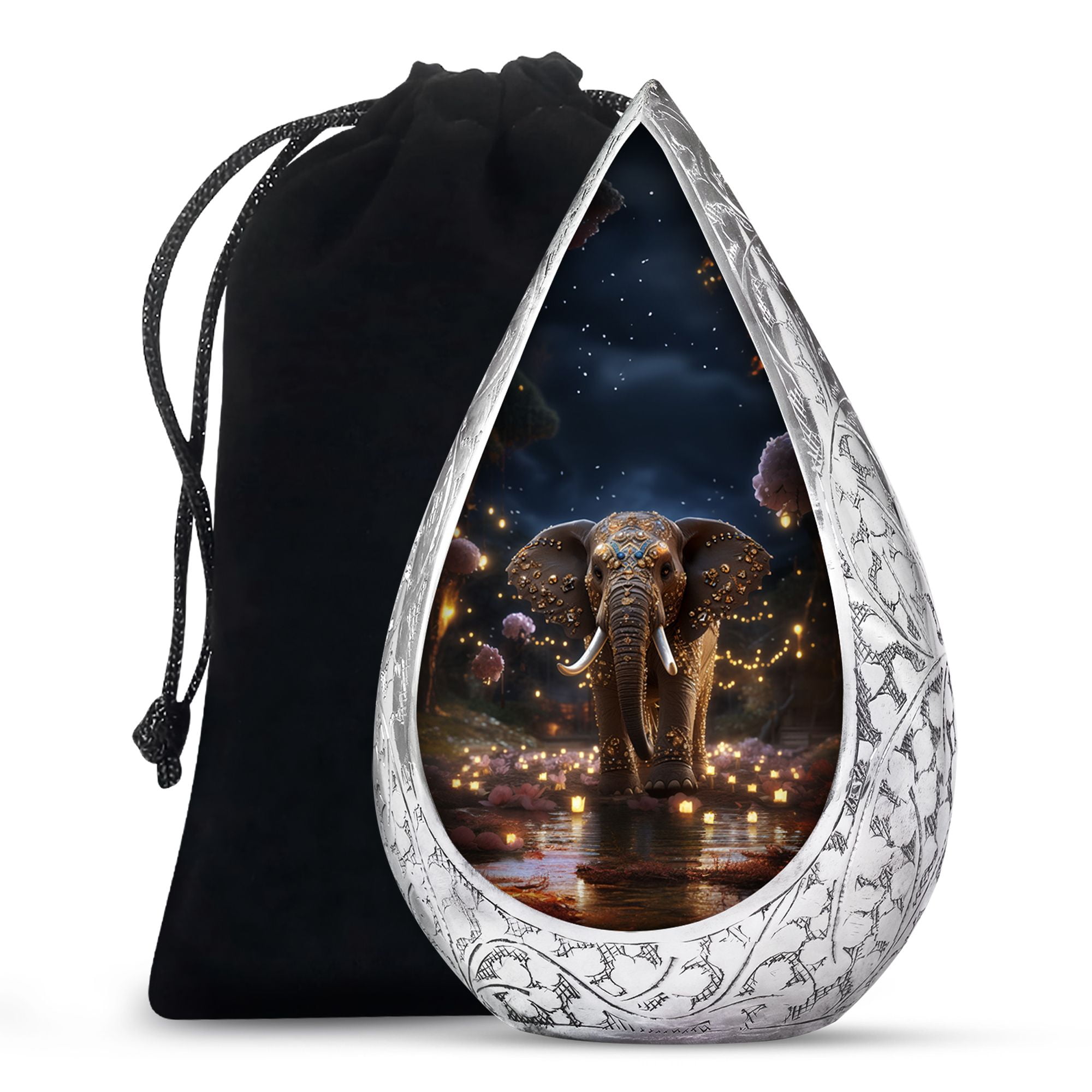 JAGSHASHI Elephant - Urns For Cremation Ashes - Memorial Ash Urn - Large Decorative Urn - Adult Human Large Urn - Adult Ash Urns - Urns For Ashes Adult - 10 Inch - Large