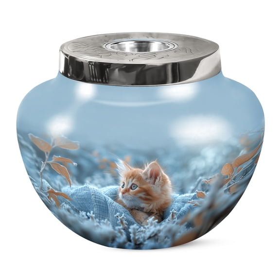 JAGSHASHI The Ember Eyed Feline Of The Enchanted Forest Large Burial Urn - Funeral Urns - Decorative Urns - Decorative Urns - Cremation Urn Human - Burial Urns - Urns For Ashes Adult Female - 7 Inch