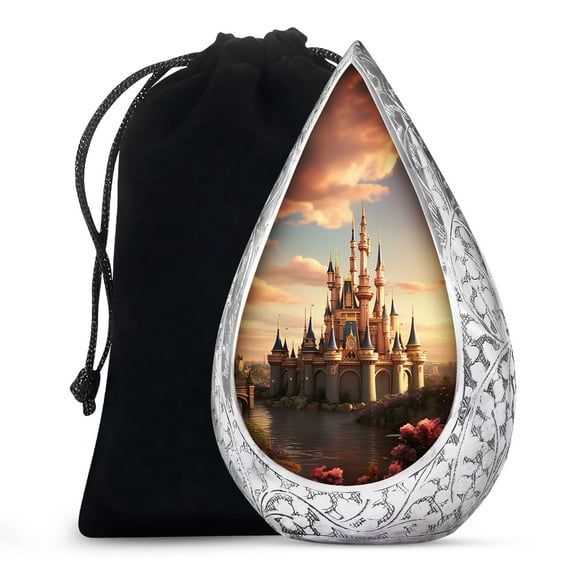 JAGSHASHI Fairytale Twilight Castle - Cremation Urn Ashes - Urn For Adult Male - Metal Urns For Human Remains - Ashes Urn - Decorative Urns For Ashes - Unique Urns For Human Ashes - 10 Inch - Large