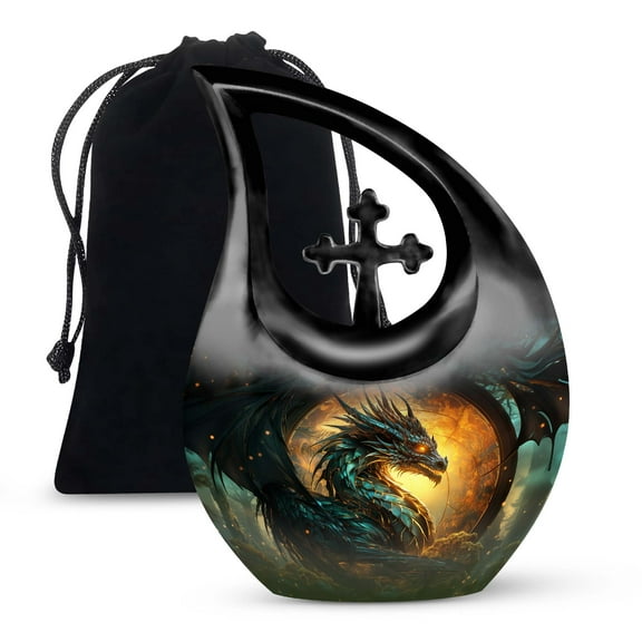 JAGSHASHI The Guardian Dragon Of The Mystic Orb Urns For Men - Human Urns For Ashes Adult Female - Unique Urns For Human Ashes - Urns For Human Ashes Adult Female Mom - 10 Inch With Velvet Bag
