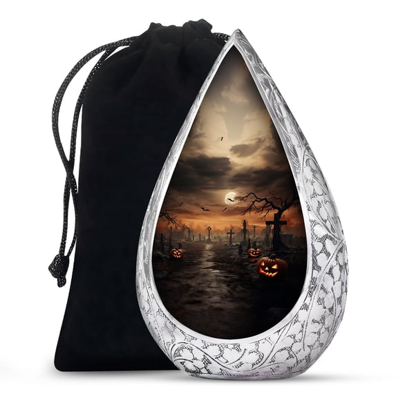 JAGSHASHI Halloween Moonlight - Urn For Adult Ashes - Adult Ashes Urn - Decorative Urns For Ashes - Memorial Burials For Ashes - Adult Cremation Urns - Human Ashes Urn - 10 Inch - Large