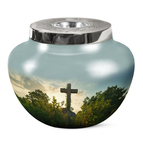 JAGSHASHI Jesus Christ Memorial Urn For Adult Ash - Adult Ashes Urn - Urns For Human Ashes Adults - Adult Urns For Relatives - Human Cremation Urn - Urns For Human Ashes Large - 7 Inch