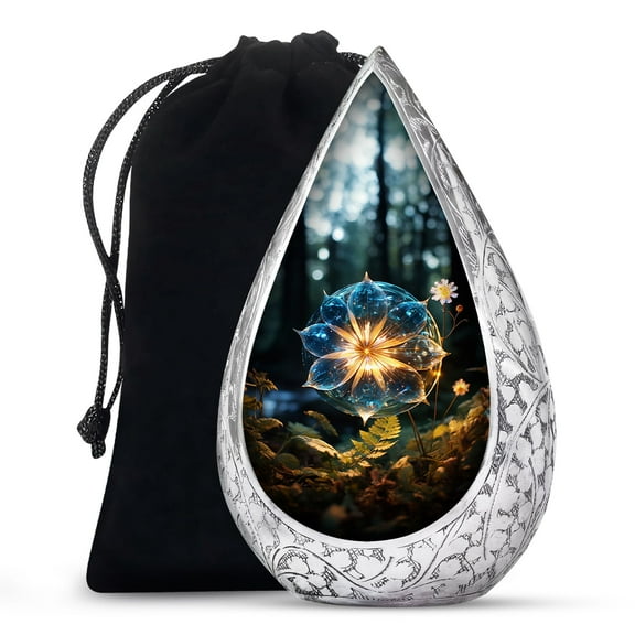 JAGSHASHI Lilly Flower - Decorative Urns - Memorial Urns For Mom & Dad - Large Cremation Urns - Human Ashes Urns - Unique Urns - Burial Urns For Male & Female - 10 Inch - Large