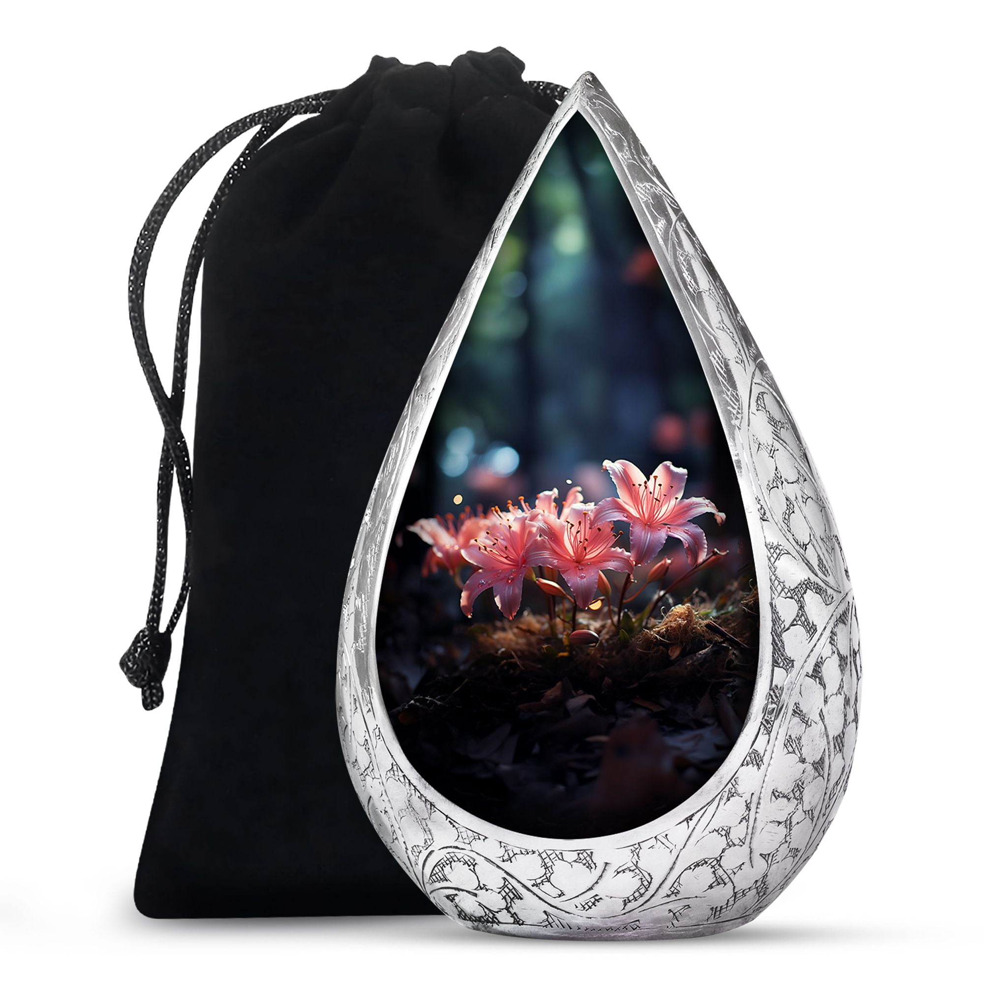 JAGSHASHI Lilly Flower Human Remains Urn Memorial Urns For Mom