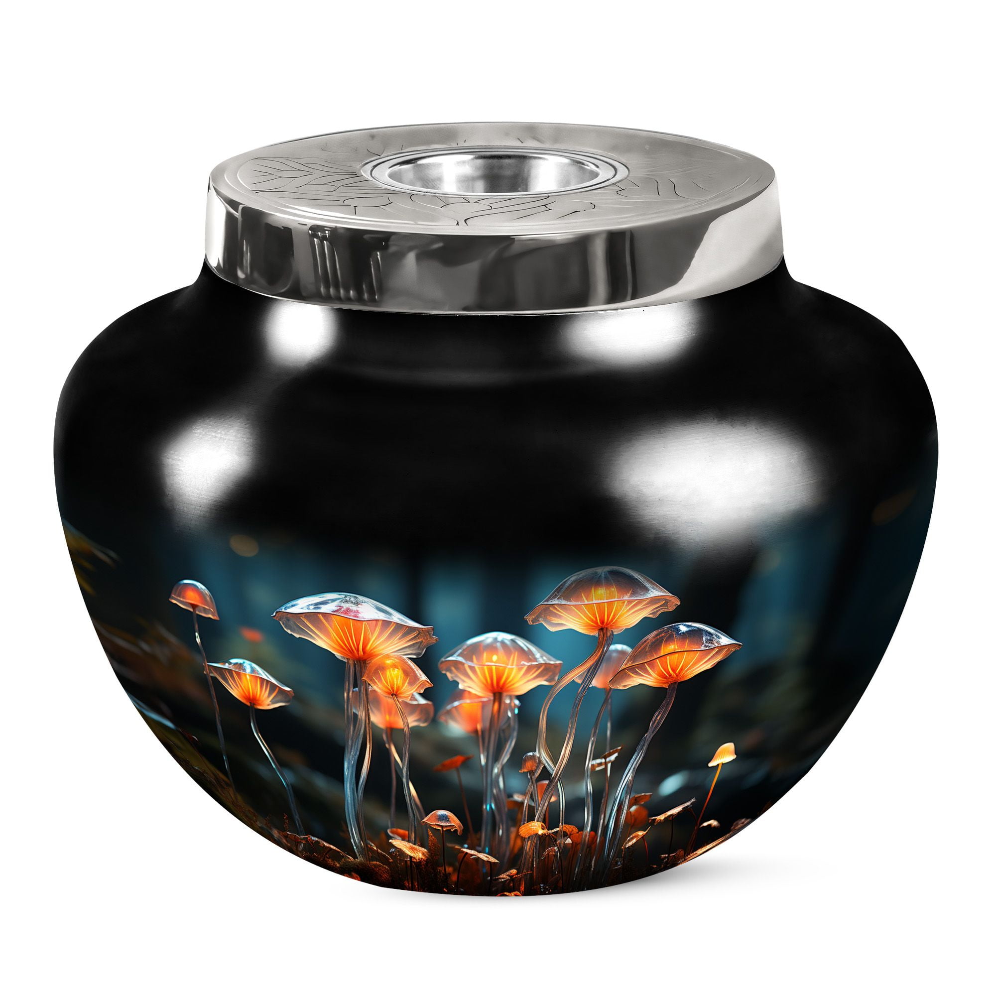 Handcrafted Medium Cremation Urn - Sky Blue Funeral Urn For Ashes With Bag, For Men & Women