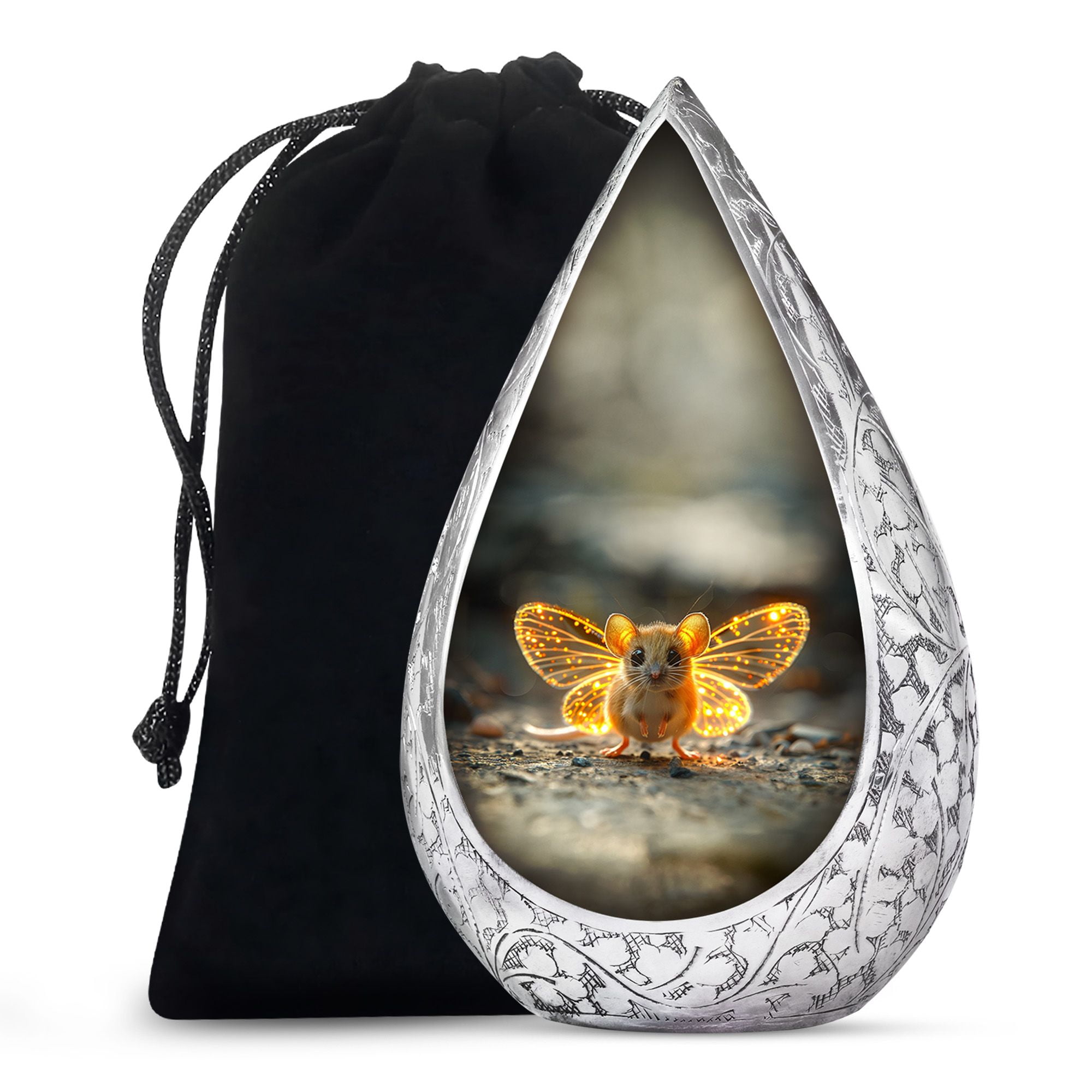 JAGSHASHI Mystic Firefly Mouse - Burial Urns - Cremation Urn Human Ashes - Urn For Ashes Adult - Burial Urns - Adult Cremation Urns - Urn Decorations - 10 Inch - Large