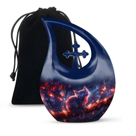 JAGSHASHI Mystic Nature Urn For Ashes Adult Male - Urn Adult Female Ashes - Urn Large Adult Male - Urns Adult Male Dad - 10 Inch With Velvet Bag - Urns For Adult Female Mom - Adult Urns