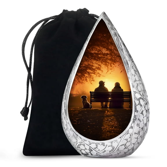 JAGSHASHI Old Couple Sitting On A Bench - Memorial Urns For Human Ashes - Burial Urns For Human Ashes - Funeral Urn For Ashes - Cremation Urn Human Ashes - 10 Inch - Large