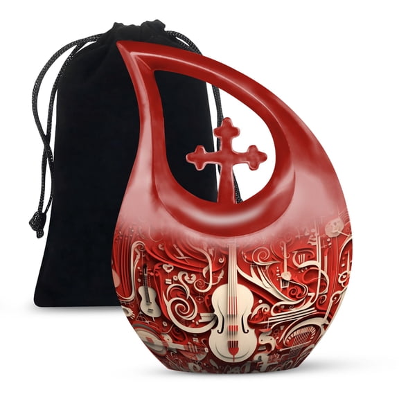 JAGSHASHI Orchestral Wall Art Urns Adult Female - Urns For Cremation Ashes - Urn For Cremation Ashes - Urn For Cremation - 10 Inch With Velvet Bag - Adult Funeral Urn - Urns For Human Ashes Adult