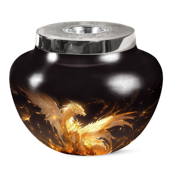JAGSHASHI The Phoenix Dragon Ascension Large Urns For Human Ashes - Unique Urns For Human Ashes - Memorial Urns For Mom & Dad - Funeral Urns - Decorative Urns For Ashes - 7 Inch