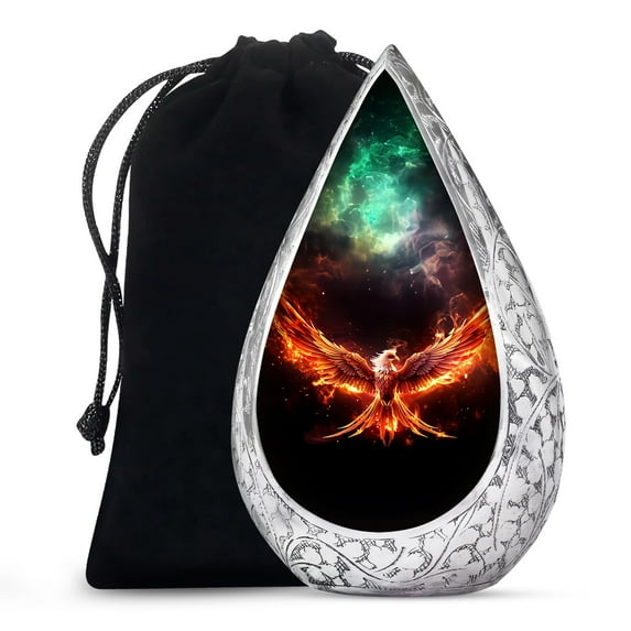 JAGSHASHI Phoenix - Memorial For Human Remains Mom & Dad - Urn For Ashes For Adult Male & Female - Metal Urn - Large Urn - Decorative Urns - Cremation Urn For Adult Men & Women - 10 Inch - Large