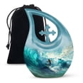 thumbnail image 1 of JAGSHASHI Riding The Azure Wave Cremation Urn Men - Urn Ash Adult Male - Urns For Men - Cremation Urn Adult Male - 10 Inch With Velvet Bag - Decorative Urns For Ashes Adult Female - Human Urns, 1 of 2