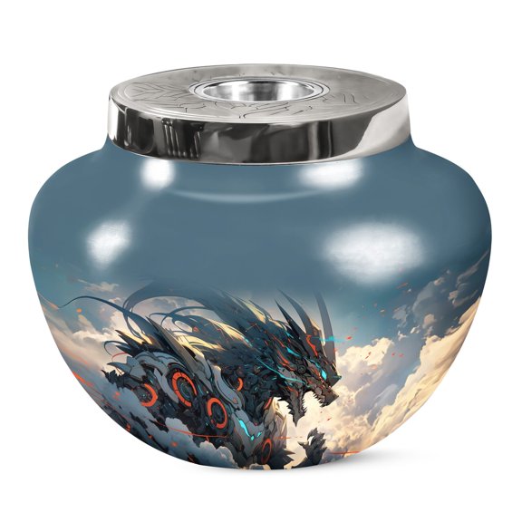 JAGSHASHI Skybound Sentinel The Mechanical Dragon Urns For Men Ashes Adult Male - Burial Urns - Urns For Ashes Burial - Large Memorial Urns - Human Remains Urn For Mom & Dad - Cremation Urn - 7 Inch