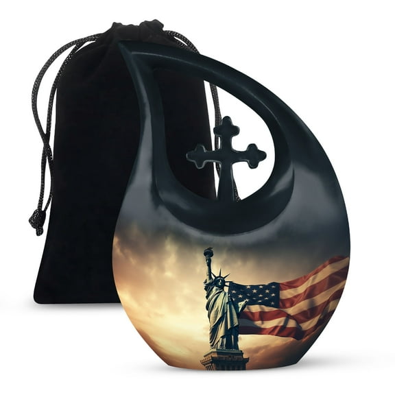 JAGSHASHI Statue Of Liberty Urns Ashes Adult Male - Urn Adult Cremation - Burial Urns For Ashes - Urns For Ashes Adult Female Mother - 10 Inch With Velvet Bag - Cremation Urns For Burial