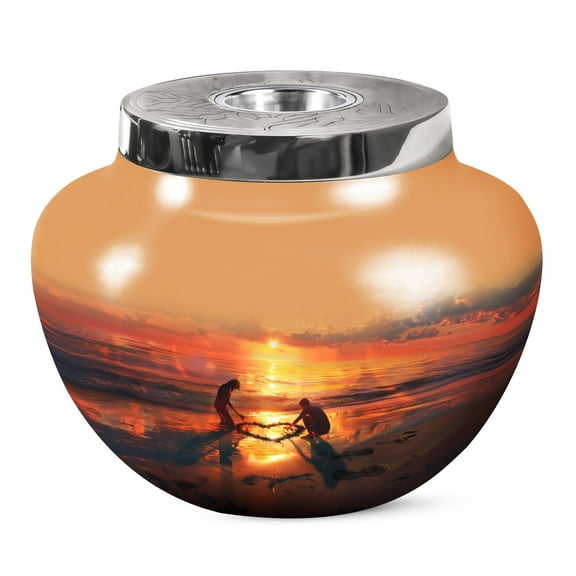 JAGSHASHI Sunset Heart Creation Human Remains Urn - Unique Urn - Memorial Urn For Ashes - Memorial Urns For Human Ashes - Decorative Urns - Adult Cremation Urns - Urns For Ashes Adult Male - 7 Inch