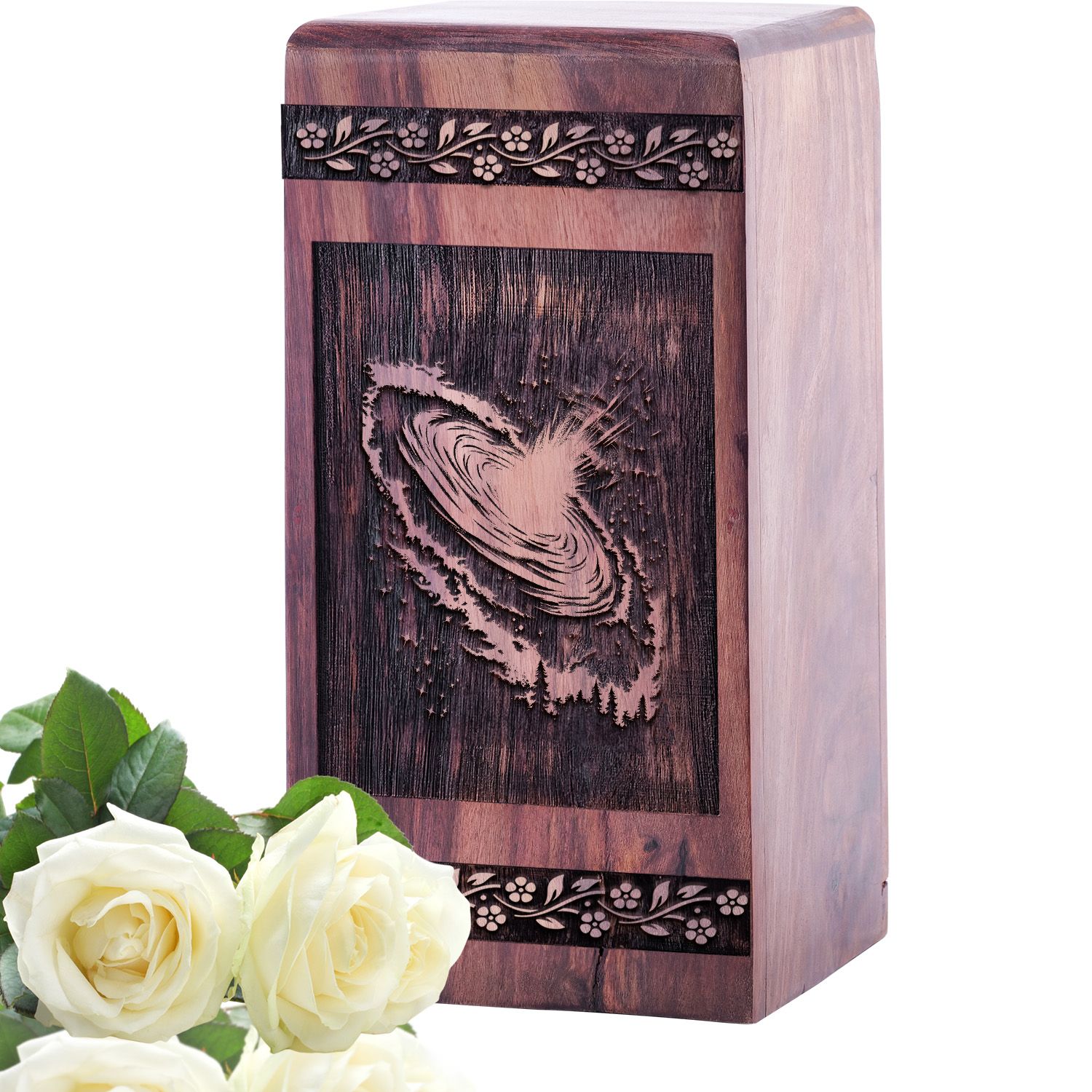 Handcrafted Rosewood & Epoxy Memorial Keepsake Urn - 250 Cubic Inch Capacity For Ashes