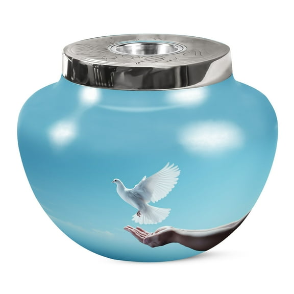 JAGSHASHI White Dove Bird Ash Urn For Human Ashes - Burial Urn For Ashes - Memorial Urn For Ash - Human Remains Urn - Decorative Urns - Human Ashes Urns - Urns For Human Ashes Adult Female - 7 Inch