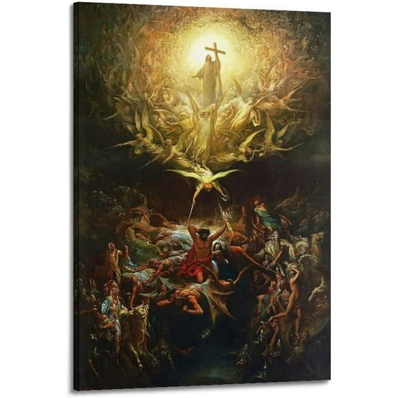 JAHER The Triumph of Christianity Over Paganism by Gustave Dore Art Poster Picture Print Canvas Poster Wall Paint Art Posters Decor Modern Home Artworks Gift Idea 20x30inch(50x75cm)