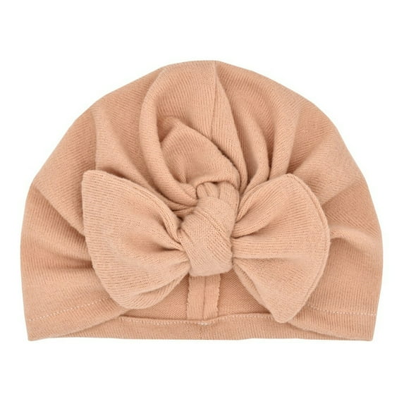 JAHH 2024 New Little Girl Hats Toddler Baby Boys Girls Colorful Beanie Bowknot Elastics Turban Cap Knit Hat for Fashion Casual Outdoor Sports Caps (One Size,Khaki)