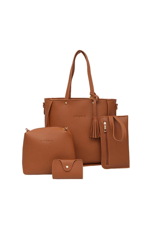 Women's Fashion Handbags Tote Bags Shoulder Bag Top Handle Satchel Purse Set 4pcs Wallet Bag PU Leather Large Bag 2024